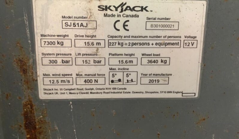 2019 Sky Jack SJ51AJ Manlifts For Auction: Dromore – 6th & 7th December 2024 @ 9:00am full