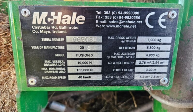 2018 MCHALE FUSION 3 BALER For Auction on 2025-12-29 full