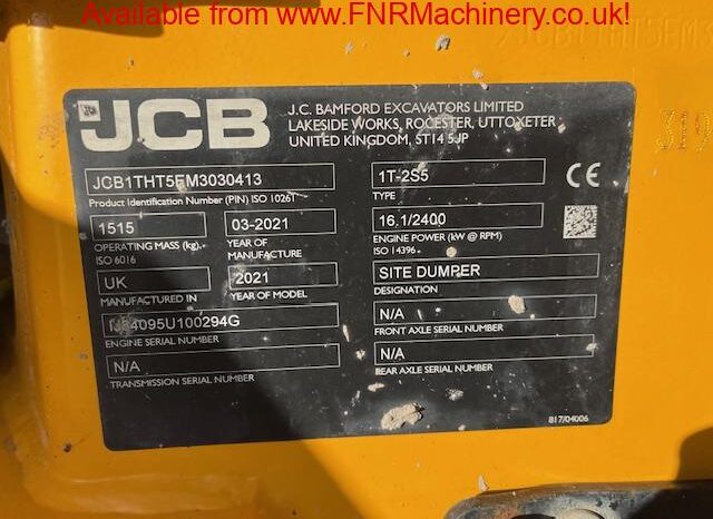 JCB 1T-2 HIGH TIP DUMPER 2021 full