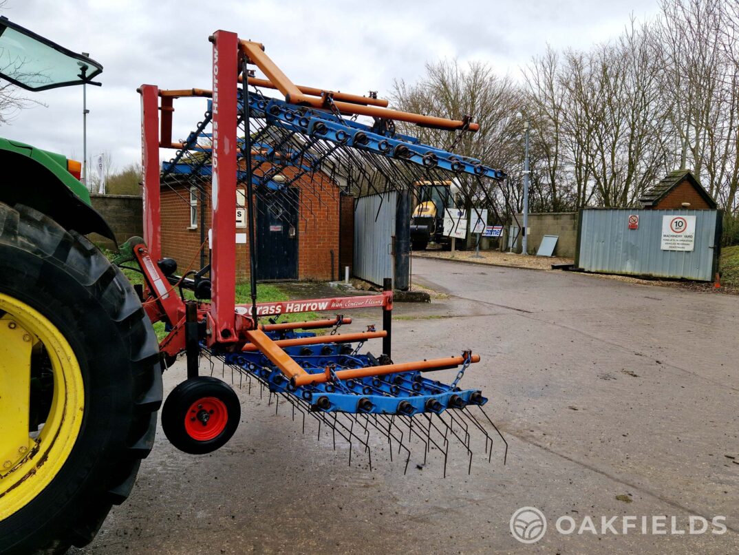 Opico 6M hydraulic folding grass/weeder harrow