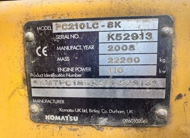 2008 Komatsu PC210LC-8 full