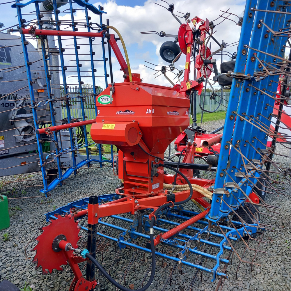 Used Opico 6m hydraulic folding grass harrow
